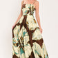 CREAM BOTANIC SWEEP WOVEN CROP TOP AND FULL SKIRT SET