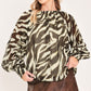 ESPRESSO ZEBRA DRIFT WOVEN TOP