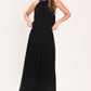 JEWEL HOUR BLACK EMBELLISHED HALTER & WIDE-LEG PANTS SET