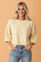 Polka Dot Piping Trim 3/4 Raglan Sleeve Top