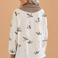 Mallard Ribbed Patchwork Zip Neck Long Sleeve Top