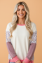 Colorblock Stripe Patchwork Dolman Sleeve Sweatshirt