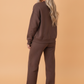 Solid Mock Neck Sweatshirt & Drawstring Pants Set