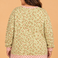 Plus Size Leopard Polka Dot Contrast Trim Long Sleeve Top
