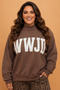 Plus Size WWJD/AMEN Reversible Exposed Seam Sweatshirt