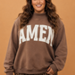 Plus Size WWJD/AMEN Reversible Exposed Seam Sweatshirt