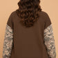 Plus Size Camo Patchwork Mock Neck Sweatshirt