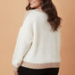 Plus Size Colorblock Textured Reverse Seam V-Neck Sweater