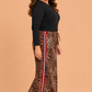 Plus Size Leopard Side Stripe Wide Leg Pants