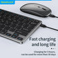 NexusClick Wireless Ergonomic Keyboard Mouse Combo - Rechargeable Mini Multimedia Set for PC, Laptop, MacBook