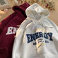 【M-8XL Hoodies】Men Oversized Hoodie Loose American Style Simple Letters Print Couple Hoodies