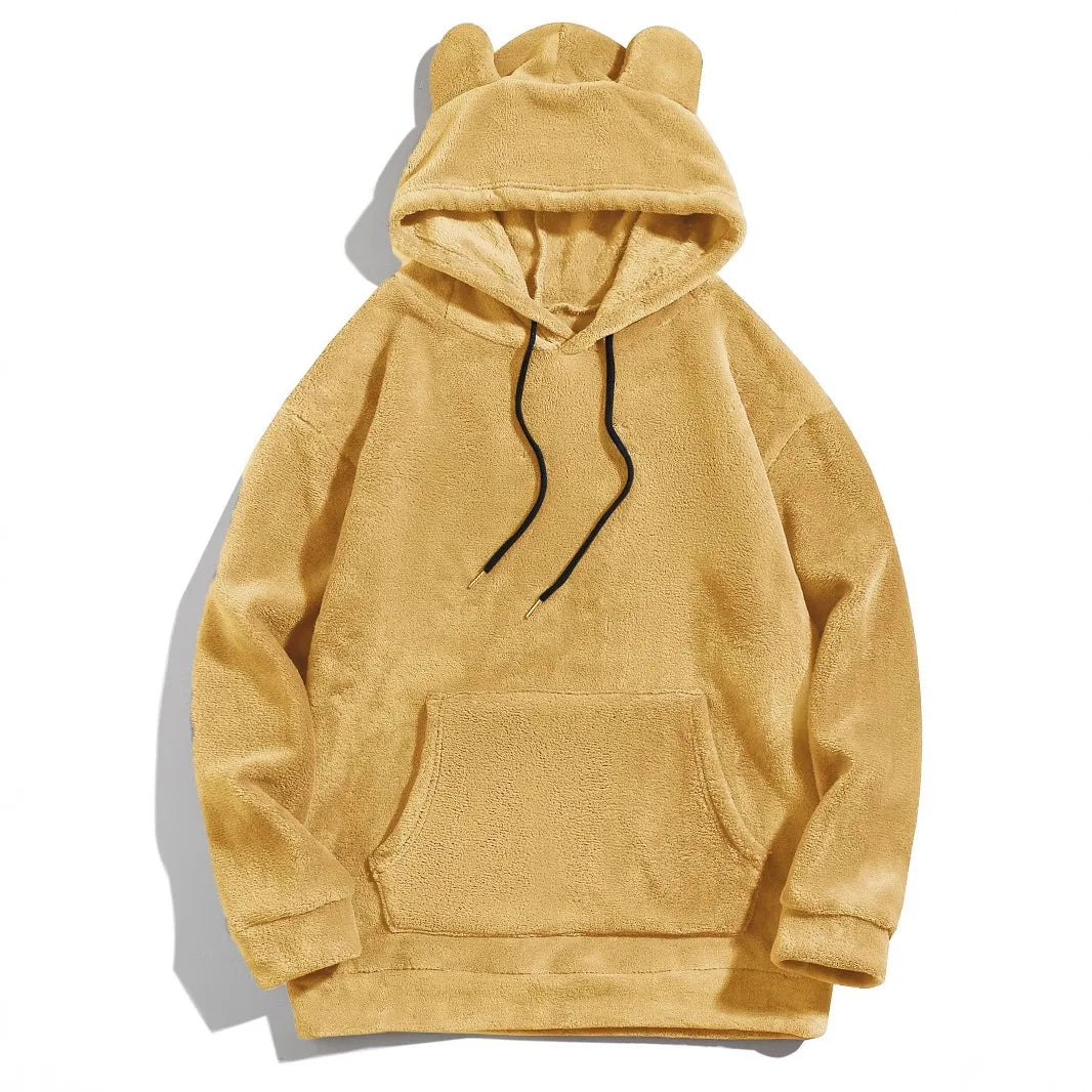 New Top Men and Women Funny Warm Hoodies for Men Clothing Bear Ears Casual Loose Sports Hoodie Unisex