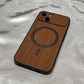 Luxury Wood Grain Magsafe Shockproof iPhone Case
