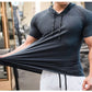 Men Running Hoodies Bodybuilding Sport Hooded Short Sleeve Gyms Fitness Clothing Muscle Shirt Quick Drying Training T-Shirt