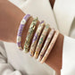 Elegant Enamel Dropped Glaze Flower Texture Bracelet For Women Retro Gold Plated Evil Eye Floral Zircon Bangle Party Jewelry