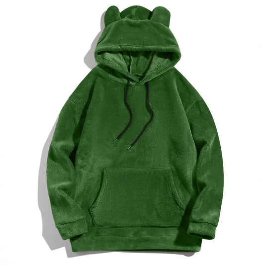 New Top Men and Women Funny Warm Hoodies for Men Clothing Bear Ears Casual Loose Sports Hoodie Unisex
