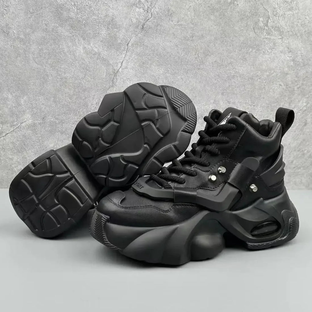 Men's Boots High Top  New Trend Wear-resistant Synthetic Leather Boots Casual Lace Up Height Increasing Fashion Boots 2025
