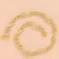 Interlocked Paved Curb Chain Choker Hip Hop Elegant European Style Women Dating Daily Sparkling Neck Accessories