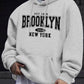 Best-selling Men's Oversized Long-Sleeved Hooded Jacket for Autumn-Winter. Brooklyn New York Letter-Printed Couple Hoodie
