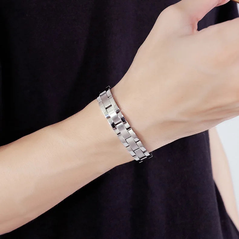 Titanium Steel Magnetic Bracelet Simple Design Stainless Steel Men's Bracelets