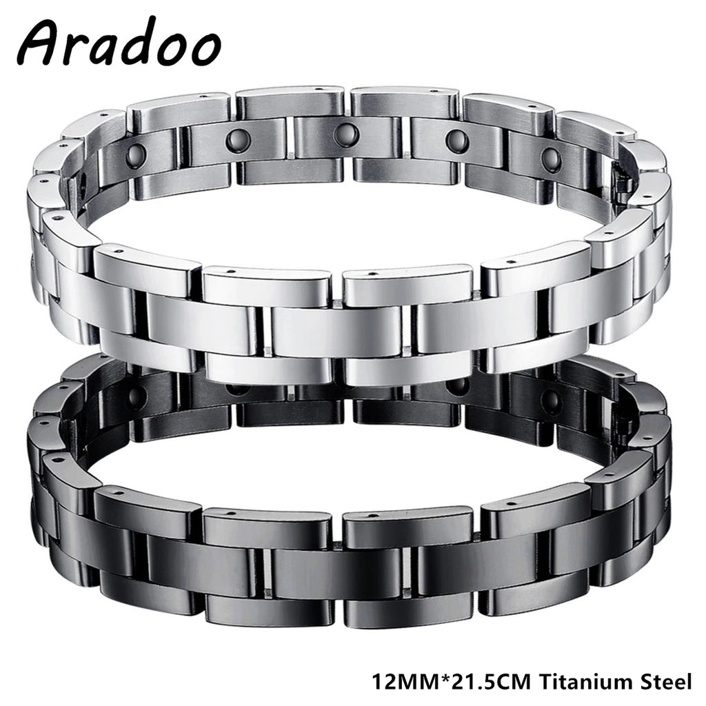 Titanium Steel Magnetic Bracelet Simple Design Stainless Steel Men's Bracelets