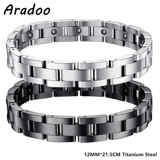 Titanium Steel Magnetic Bracelet Simple Design Stainless Steel Men's Bracelets