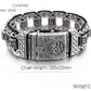Religious Man Bracelet Stainless Steel 22MM Width Buddhist Scriptures Link Men's Bracelets Leather Wristband On Hand Jewelry