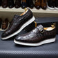 Men's Leather Casual Shoes Crocodile Pattern Luxury Brand Handmade Single Buckle Monk Strap Sneakers Flat Dress Shoes for Men