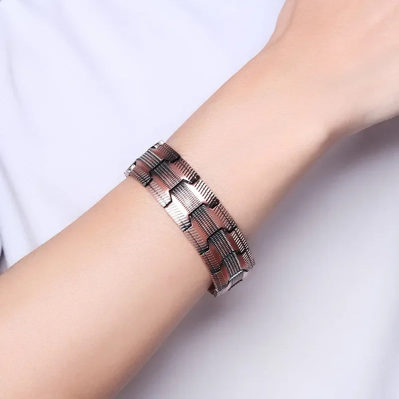 ARADOO Pure Copper Bracelet Retro Style 3500 Gauss Magnetic Men's Bracelets