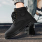 Men's high top boots four season outdoor work shoes anti slip and comfortable yellow boots fashion British casual leather boots