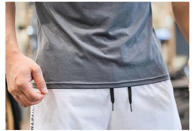 Men Running Hoodies Bodybuilding Sport Hooded Short Sleeve Gyms Fitness Clothing Muscle Shirt Quick Drying Training T-Shirt