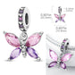 2026 Hot Sale Charms Bead 925 Sterling Silver Pink Butterfly Luminous Firefly Dangle Fit Bangle Bracelet Necklace DIY Jewelry
