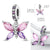 2026 Hot Sale Charms Bead 925 Sterling Silver Pink Butterfly Luminous Firefly Dangle Fit Bangle Bracelet Necklace DIY Jewelry