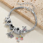 Fashionable Multi Element Cute Bear Libra Pendant Zircon Love Letter Necklace Bracelet Versatile Women's Jewelry Set