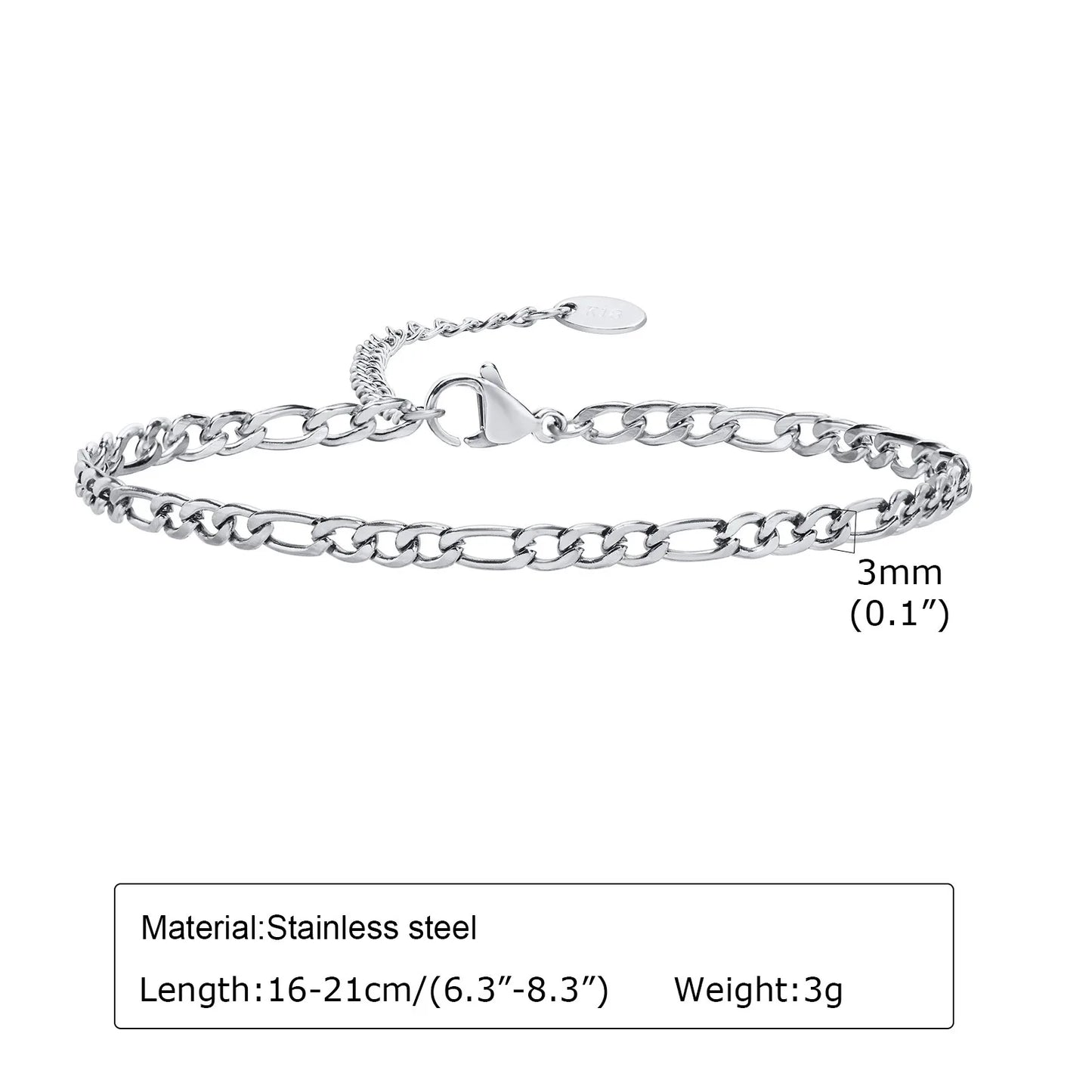 1/2/3pcs Chain Bracelet for Men Women,Stainless Steel Twisted Rope Cuban Chain Wristband,Hip Hop Minimalist Jewelry Gift