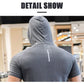 Men Running Hoodies Bodybuilding Sport Hooded Short Sleeve Gyms Fitness Clothing Muscle Shirt Quick Drying Training T-Shirt