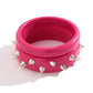 Fashion Pink Acrylic Rivets Round Bangle Bracelets for Women Novelty Geometric Chunky Cuff Bangles Y2K Jewelry Gifts Accessory