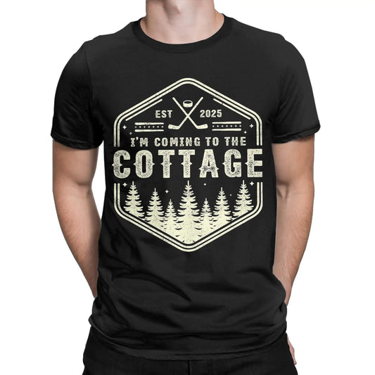 Vintage I'm Coming to the Cottage Heated Rivalry Quote  T-Shirts for Men Cotton T Shirt  Short Sleeve Tees Gift Idea Clothing