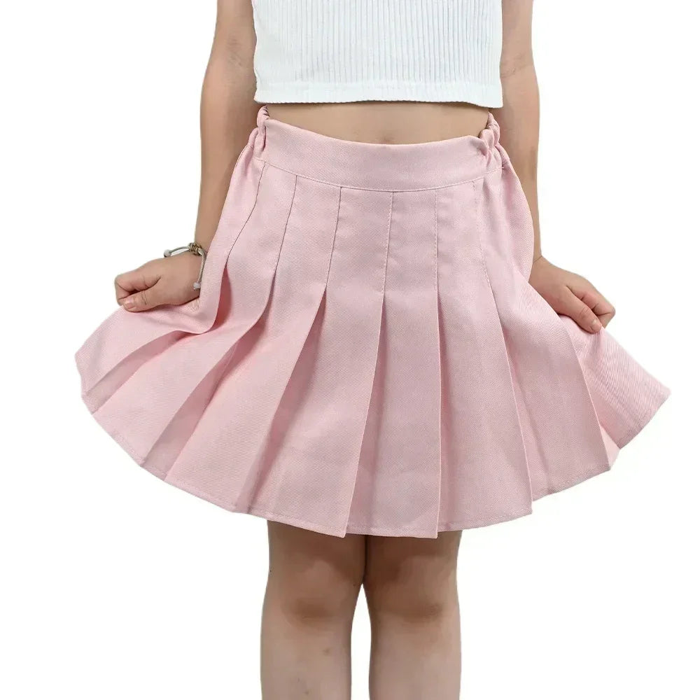 Jupe plissée d'été pour fille, Jupe d'été pour enfants, Mini-jupes pour filles, Jupe plissée vintage 3-13 ans, Jupe-culotte froncée pour jeunes filles