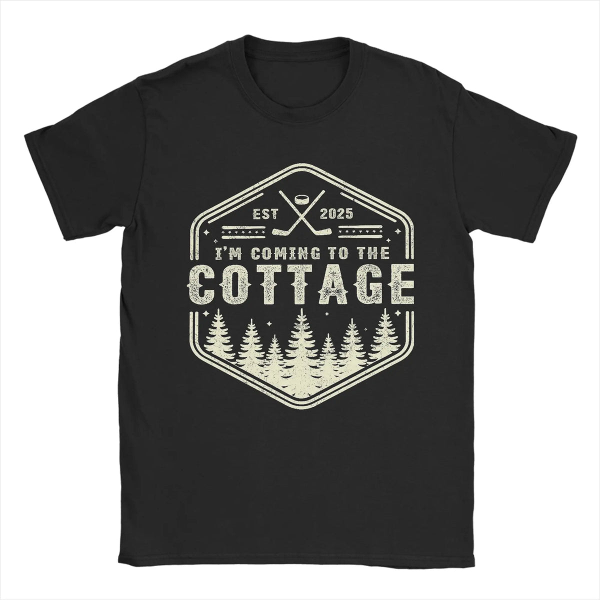 Vintage I'm Coming to the Cottage Heated Rivalry Quote  T-Shirts for Men Cotton T Shirt  Short Sleeve Tees Gift Idea Clothing