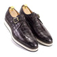 Men's Leather Casual Shoes Crocodile Pattern Luxury Brand Handmade Single Buckle Monk Strap Sneakers Flat Dress Shoes for Men