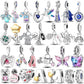 2026 Hot Sale Charms Bead 925 Sterling Silver Pink Butterfly Luminous Firefly Dangle Fit Bangle Bracelet Necklace DIY Jewelry