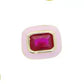 Neon Enamel Pink Heart Rectangle Charm Necklace Bling Colorful CZ Geometric CZ Beaded Tennis Cuban Chain Fashion Women Jewelry