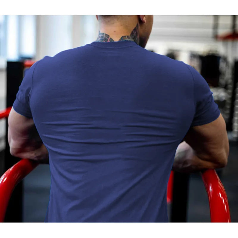Tshirt for Men Bodybuilding  Graphic T Shirts Workout Fitness Men Clothing Short Sleeve Shirt Street Wear