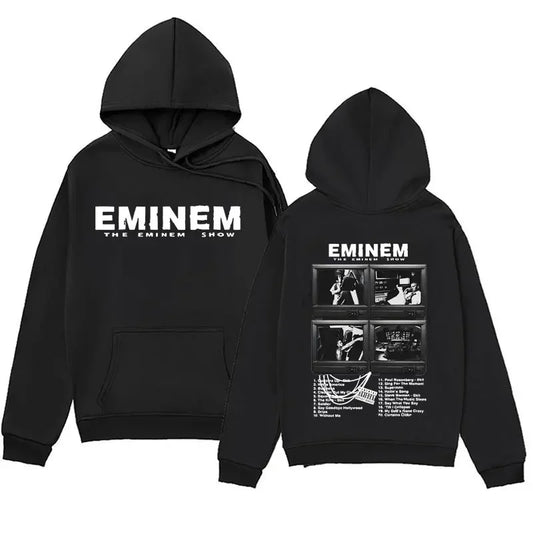 Trendy men's and women's hooded hoodies are comfortable streetwear with patterns from famous rap artists' music albums printed o
