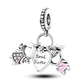 2026 Hot Sale Charms Bead 925 Sterling Silver Pink Butterfly Luminous Firefly Dangle Fit Bangle Bracelet Necklace DIY Jewelry