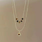 Vintage Leather Brown Stone Sun Pendant Beaded Choker Clavicle Chain Necklace For Women Unique Y2K Personalized Grunge Jewelry