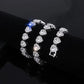 45CM New Hip Hop Tennis Chain Bracelet Necklace Shiny Heart Rhinestone CZ Fashion Rock Party Jewelry