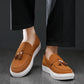 Luxury Dress Shoes for Men Comfy Brand Gentleman Tasseled Loafers Outdoor Shoes Leisure Walk Male Moccasins Suede Leather Man
