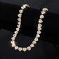 45CM New Hip Hop Tennis Chain Bracelet Necklace Shiny Heart Rhinestone CZ Fashion Rock Party Jewelry